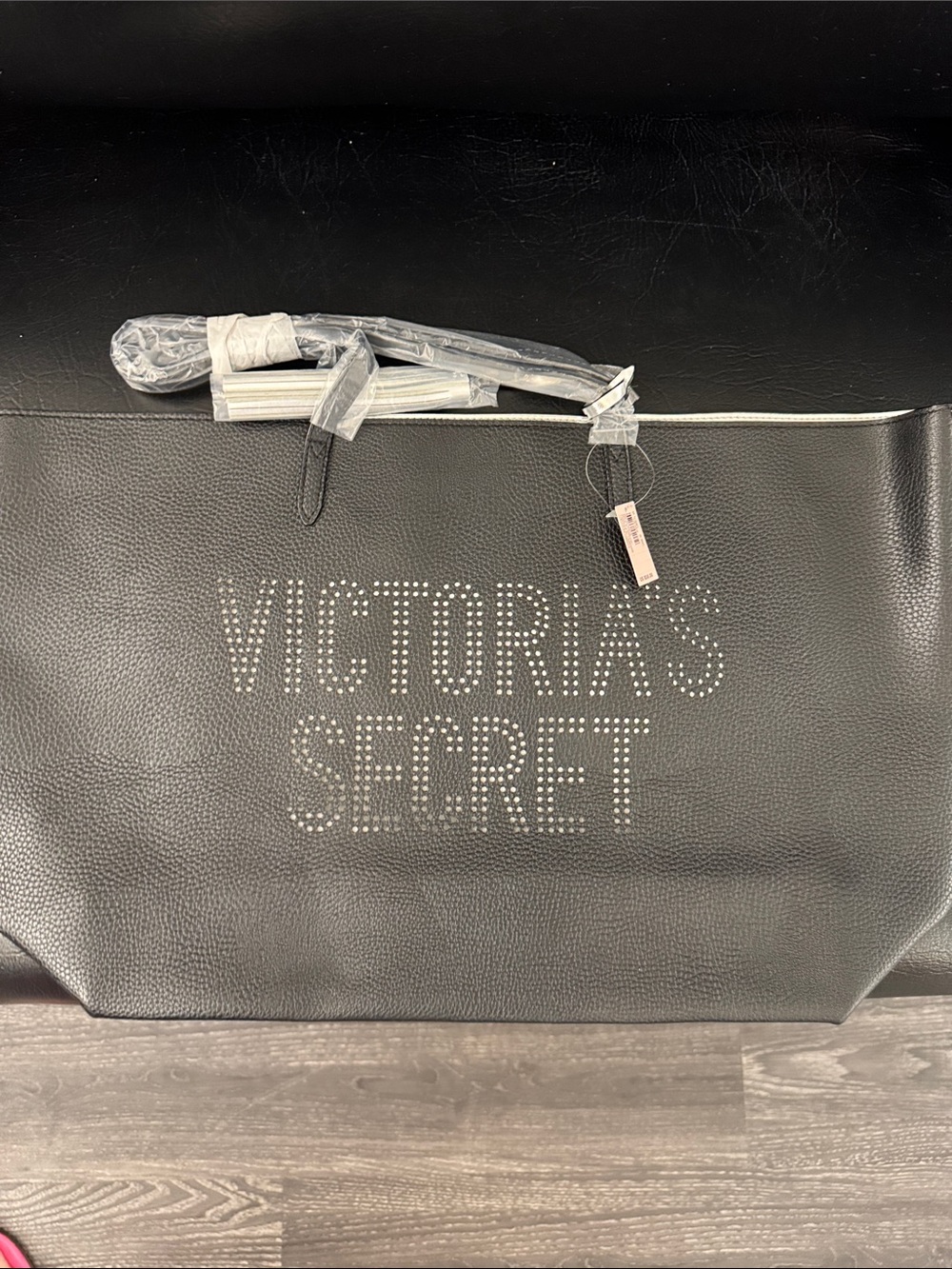 Victoria's Secret Black Crystal Logo Tote